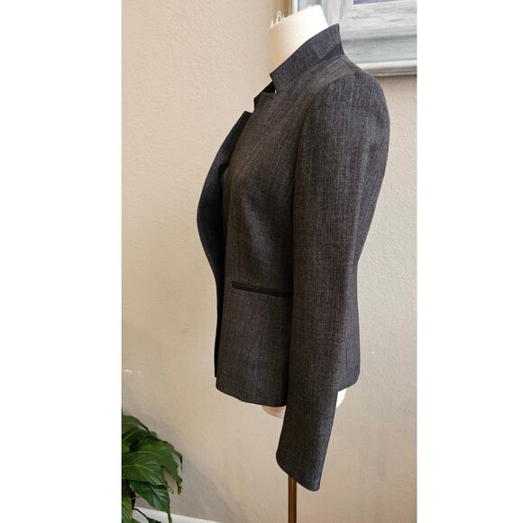 Evan Picone Black Label Women One Button Front Career Blazer Jacket Size 4 Gray - Picture 2 of 5